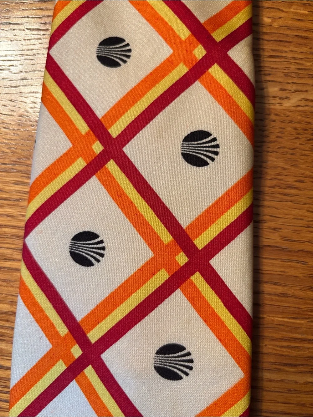 Men's 1970s Continental Airlines  Silk Tie